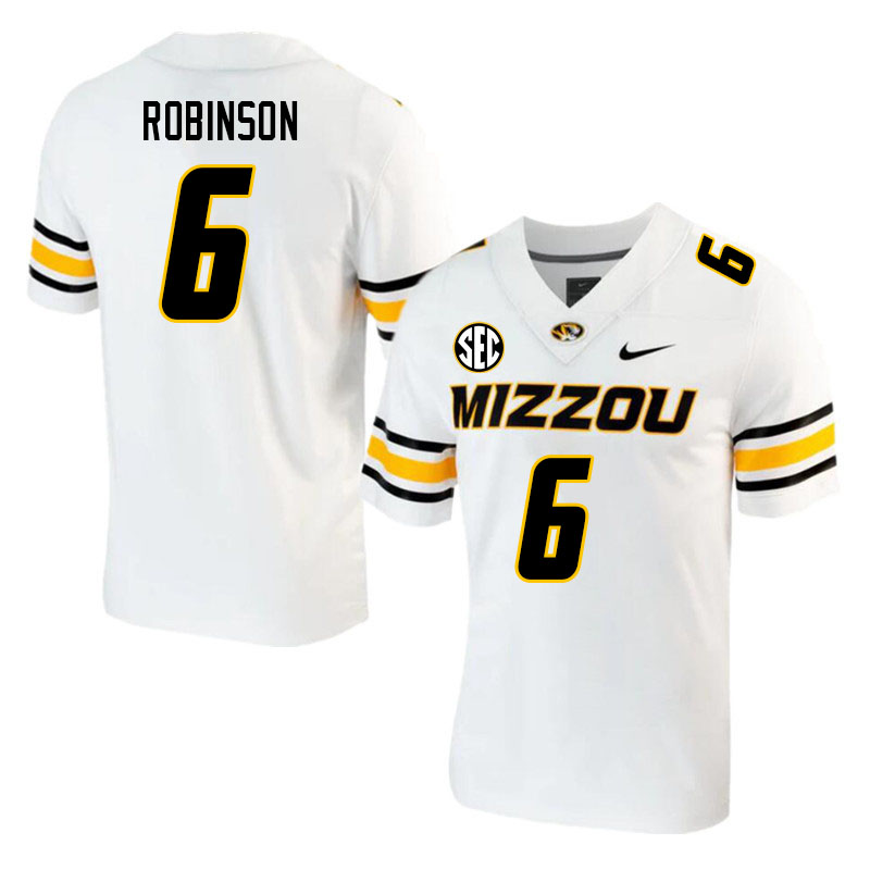 Men #6 Darius Robinson Missouri Tigers College 2023 Football Stitched Jerseys Sale-White